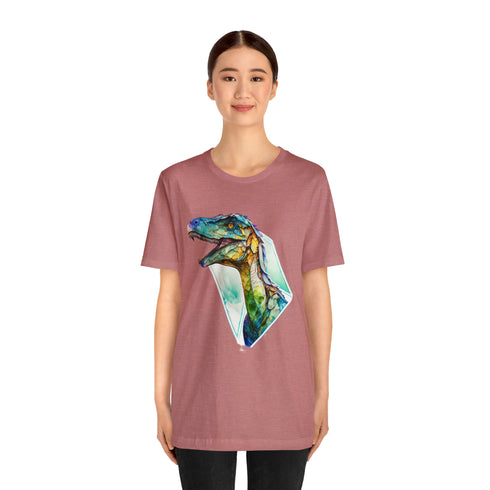 Stained Glass Velociraptor - Short Sleeve Tee